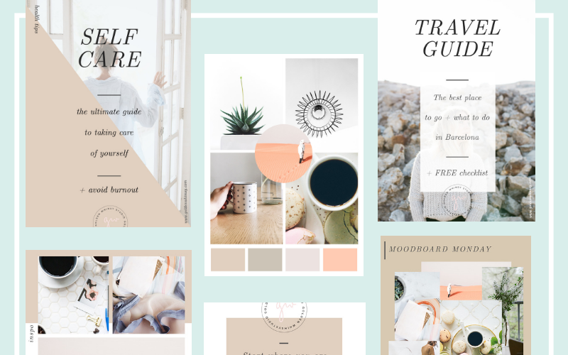 Szablon mediów społecznościowych zestawu CANVA Lifestyle Blogger Kit