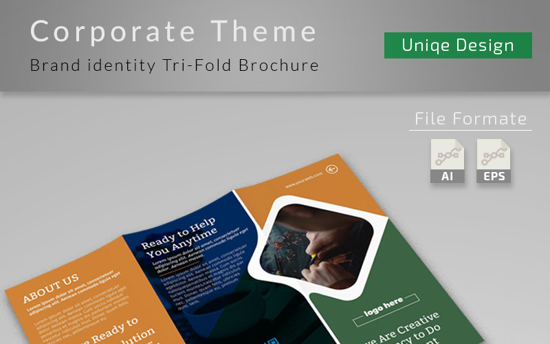Download Фирменный стиль "Trifold-Brochure - Corporate Identity Template" / Trifold-Brochure - Corporate Identity Template - Фирменный стиль на тему графика corporate brochure graphic trifold minimal agency business service