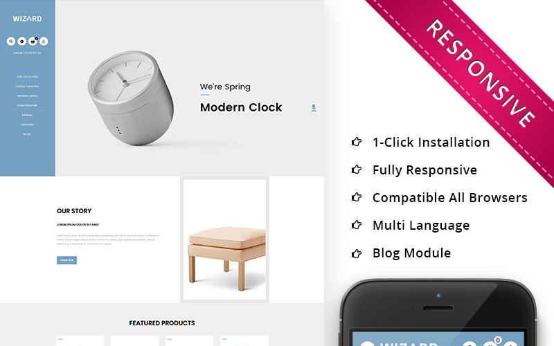 Wizard Furniture Store Responsive OpenCart-mall