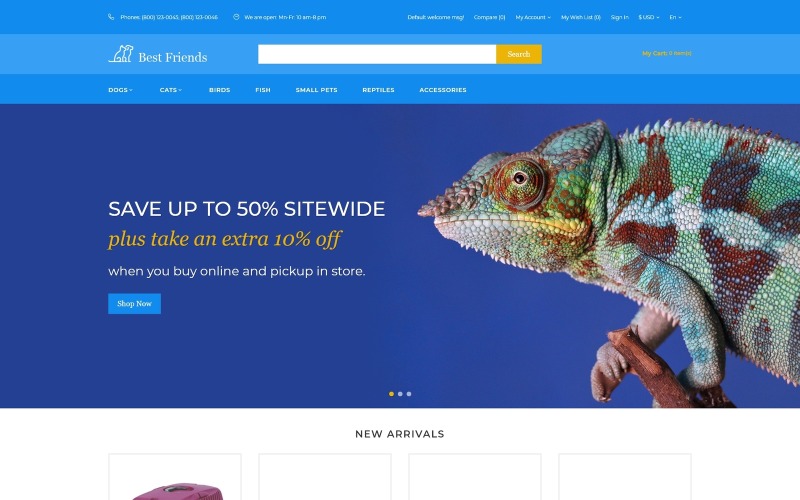 животное отзывчивый практичный шаблон opencart