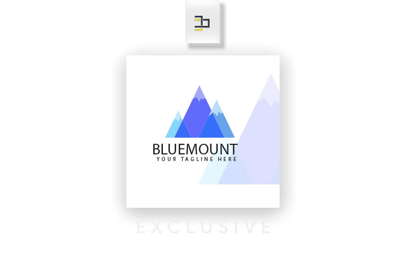 Download Шаблон логотипа "BlueMount" / BlueMount - Шаблон логотипа на тему графика blue,mountain,mount,abstract,nature,colorful,business,art