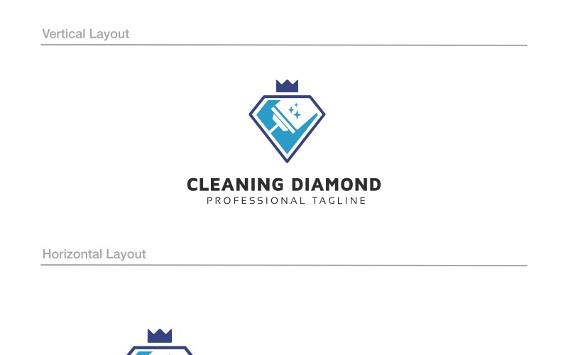 Download Шаблон логотипа "Cleaning Logo Template" / Cleaning Logo Template - Шаблон логотипа на тему графика building clean cleaning fresh home house household maintenance modern natural nature plumbing professional real estate residential service wash washing diamond