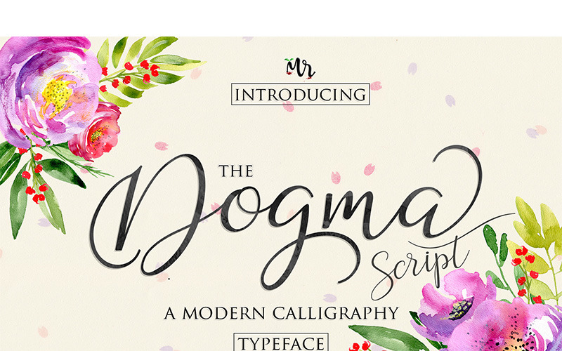 Download Шрифт "Dogma Cursive Font" / Dogma Cursive Font - Шрифт на тему графика script type font typeface lettering calligraphy printing typing