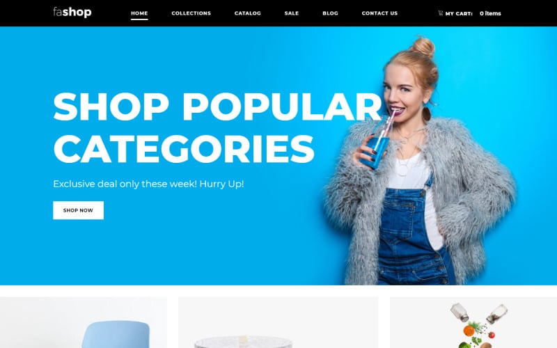 faShop - Kullanıma Hazır Toptan Satış Mağazası, Temiz Shopify Teması
