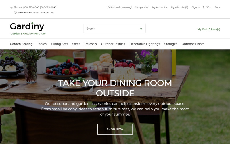 мебель параллакс элегантный шаблон opencart