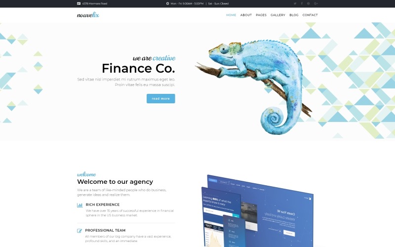 Nouvelix - Responsieve, nauwkeurige Joomla-sjabloon van een creatief bureau