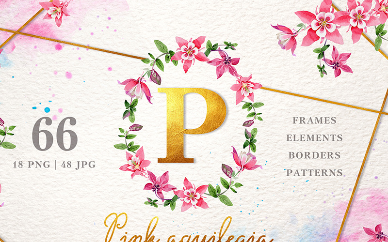 Download Иллюстрация "Pink Aquilegia Watercolor Png - Illustration" / Pink Aquilegia Watercolor Png - Illustration - Иллюстрация на тему графика pink aquilegia watercolor png