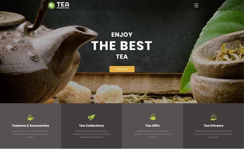 TEA Production - Tea Shop Mehrseitige moderne HTML-Website-Vorlage