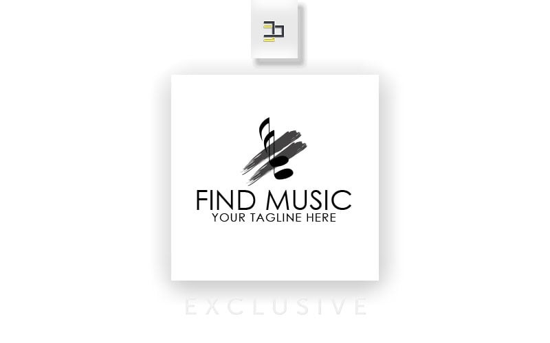 Download Шаблон логотипа "Find Music" / Find Music - Шаблон логотипа на тему графика music,play,melody,art,studio,modern,recording,singer,band