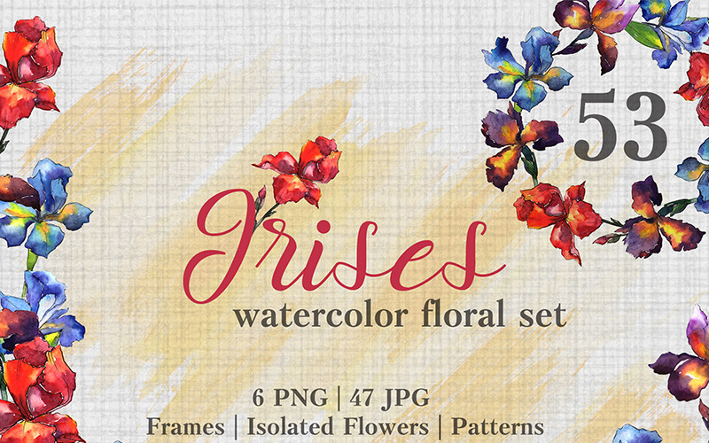 Irises Watercolor Png - Ilustração