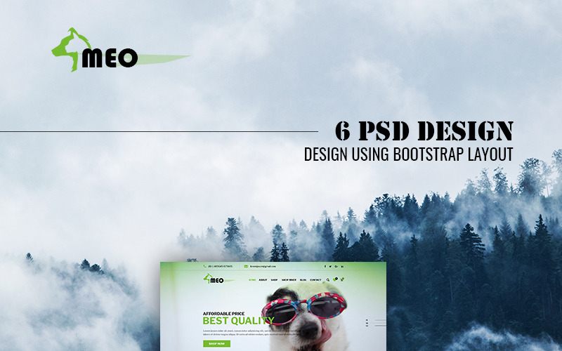 Download PSD шаблон "MEO - Multipurpose Ecommerce PSD Template" / MEO - Multipurpose Ecommerce PSD Template - PSD шаблон на тему графика pet store petstore shop products petfoods dogs puppy pedigree center care breed veterinary website webpage gallery psd template photoshop responsive