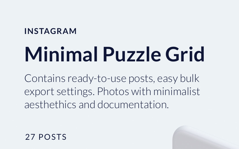 Minimális Instagram puzzle rács közösségi média sablon