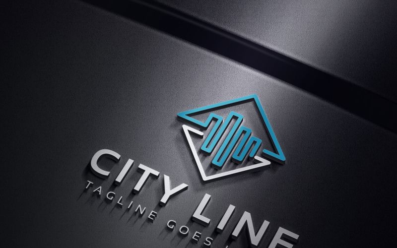 Місто лінія шаблон логотипу