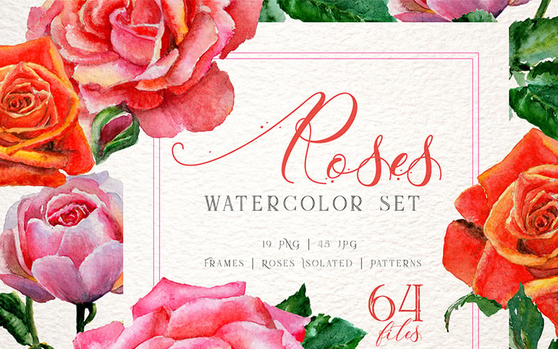 Rosas Rojas Acuarela png - Ilustración