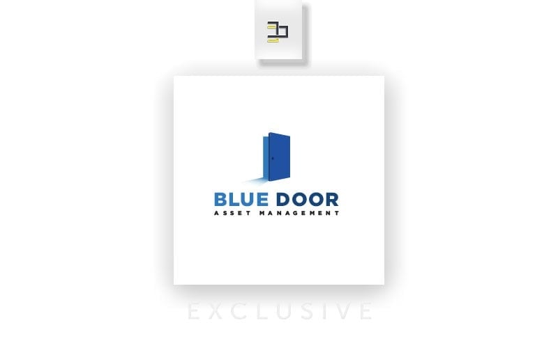 Шаблон логотипа «Синяя дверь»