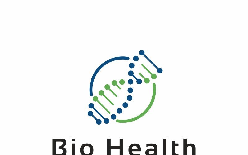 Download Шаблон логотипа "Bio Health Logo Template" / Bio Health Logo Template - Шаблон логотипа на тему графика analysis dna bio genetic medical branding dna logo repair strand energy evolution gene genome green growth health helix human lab