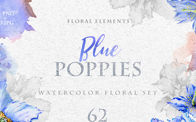 Download Иллюстрация "Blue Poppies Watercolor Png - Illustration" / Blue Poppies Watercolor Png - Illustration - Иллюстрация на тему графика blue poppies watercolor png