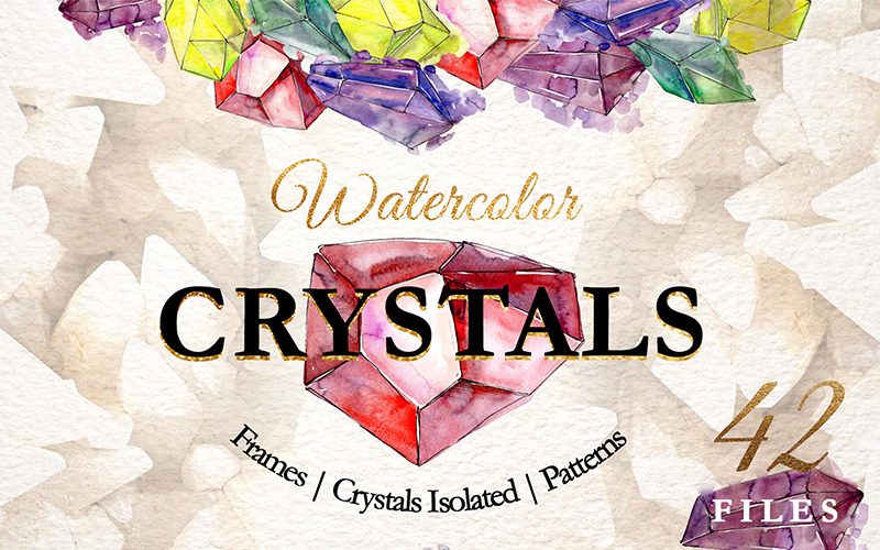 Download Иллюстрация "CRYSTALS Watercolor Png - Illustration" / CRYSTALS Watercolor Png - Illustration - Иллюстрация на тему графика crystals watercolor png