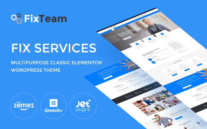 FixTeam - 维修服务和杂工 WordPress Elementor 主题（多用途）