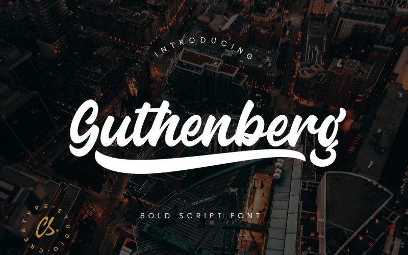 Guthenberg vet cursief lettertype