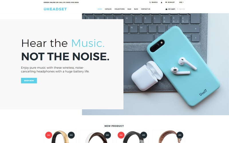 Headset - Dynamisch vlekkeloos Bootstrap Shopify-thema