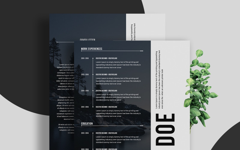 Download Резюме "Jhon Doe Resume Template" / Jhon Doe Resume Template - Резюме на тему графика 1,page,resume,2,a4,blue,clean,cover,letter,creative,cv,template,design,document,infographic,microsoft,word,minimalist,modern,photoshop