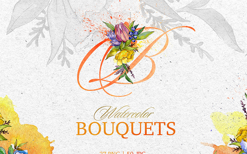 Magic Bouquet Acquerello Png - Illustrazione