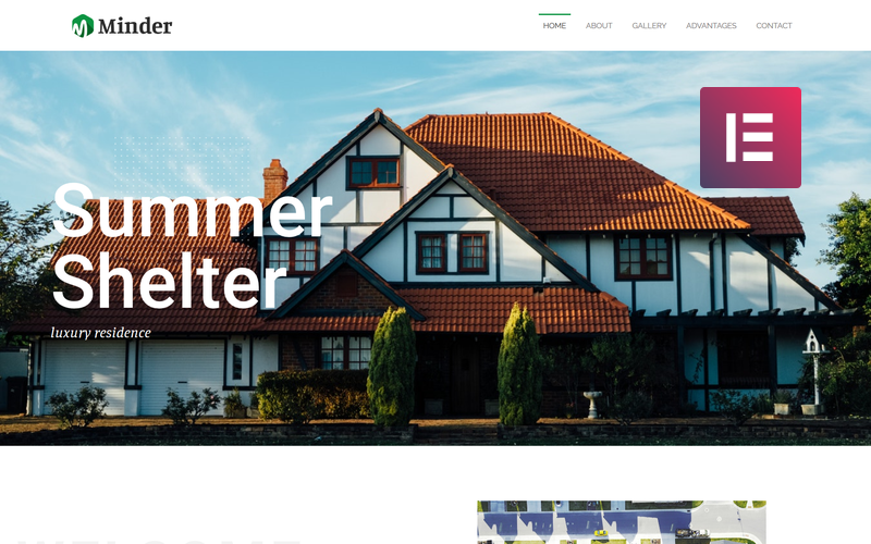 Minder - Thème WordPress Elementor classique polyvalent pour résidence de luxe