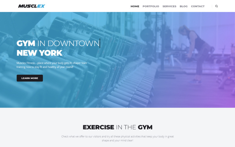 Musclex - Fitness uniwersalny nowoczesny motyw WordPress Elementor