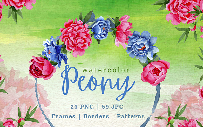 Peony Watercolor png - Ilustração