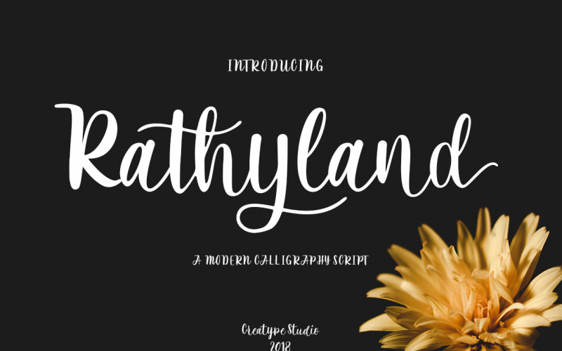 Rathyland cursief lettertype