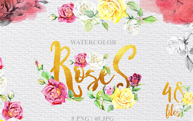 Rose Technique Aquarelle Png - Illustration