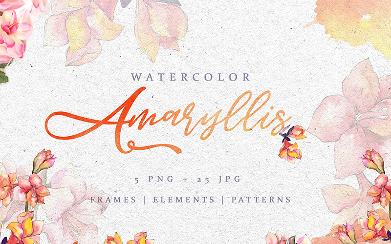 Download Иллюстрация "Amaryllis Watercolor Pink png - Illustration" / Amaryllis Watercolor Pink png - Illustration - Иллюстрация на тему графика amaryllis watercolor pink png