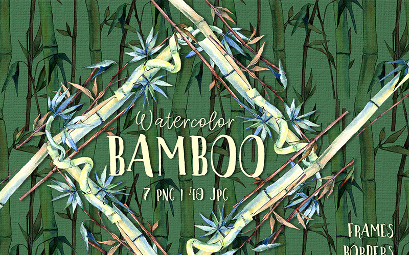 BAMBOO Watercolor png - Ilustrace