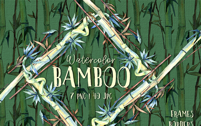BAMBUS Akwarela png - ilustracja