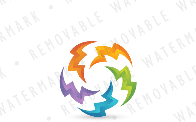 Download Шаблон логотипа "Circle of Lightning Logo Template" / Circle of Lightning Logo Template - Шаблон логотипа на тему графика circle,energy,cycle,power,abstract,electricity,lightning,storm,vortex,synergy,logo,design,template,sun,colorful,technology,renewable,sync,science,engineering