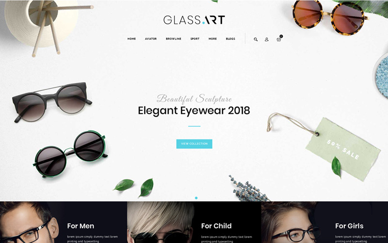 шаблон opencart магазина солнцезащитных очков