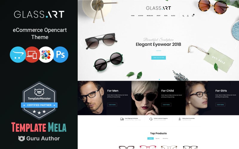 GlassArt - szablon OpenCart sklepu Sunglass Store