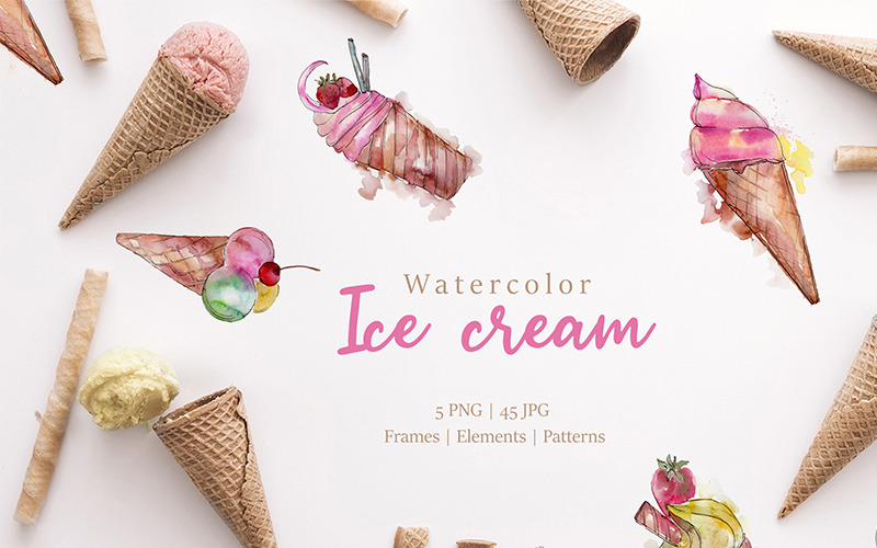Download Иллюстрация "Ice - Cream Watercolor Png - Illustration" / Ice - Cream Watercolor Png - Illustration - Иллюстрация на тему графика ice - cream watercolor png
