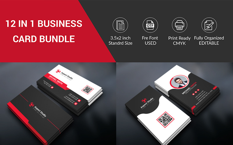 Download Бандл 13 в 1 визиток / 13 In 1 Business Card - Corporate Identity Template - Фирменный стиль на тему графика 