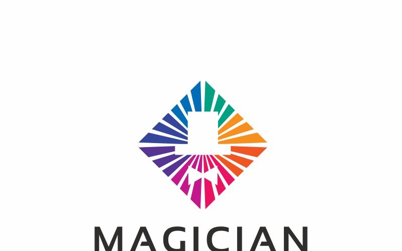 Download Шаблон логотипа "Magician Logo Template" / Magician Logo Template - Шаблон логотипа на тему графика agency artist creative entertainer entertainment expertise hat identity illusion magic magician logo man master player professional show studio talent trick