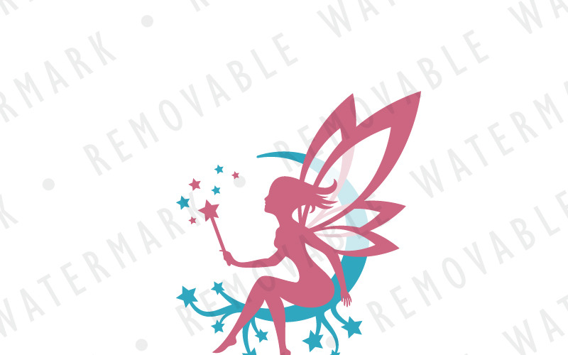 Modèle de logo de fée magique