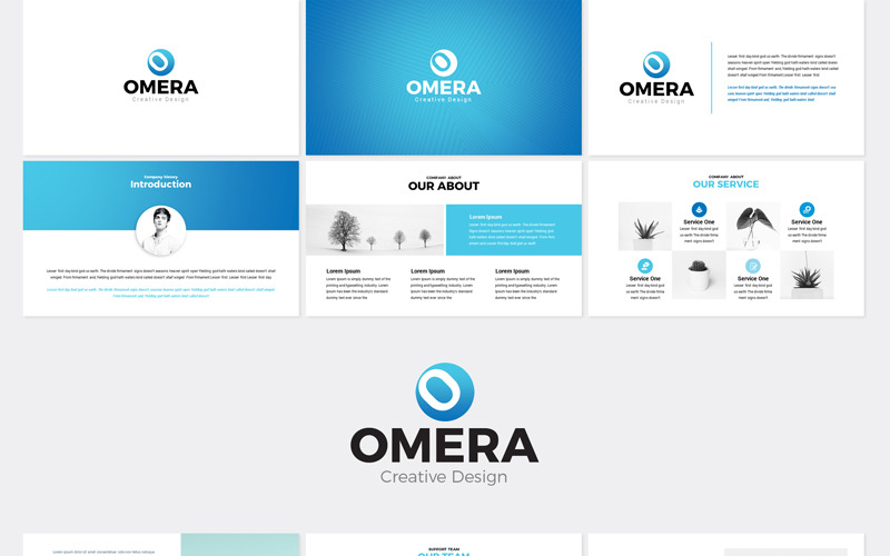 Omera - Plantilla de presentación moderna de PowerPoint