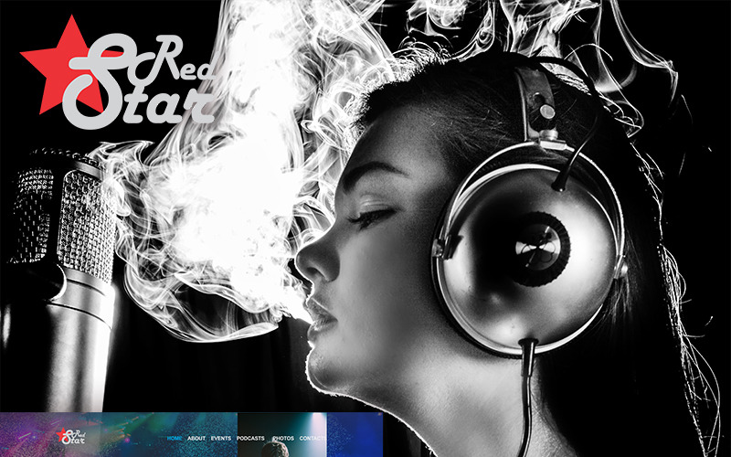 Download PSD шаблон "Red Star Club, Music and Dance PSD Template" / Red Star Club, Music and Dance PSD Template - PSD шаблон на тему графика 