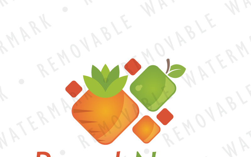 Download Шаблон логотипа "Square Vitamins Logo Template" / Square Vitamins Logo Template - Шаблон логотипа на тему графика food drink fruit vegetable vitamins nutrition healthy eat abstract square natural colorful logo design template organic farm biotechnology agriculture cosmetics