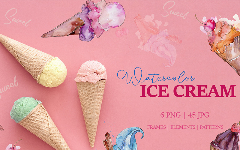 Download Иллюстрация "Appetizing Ice Cream Watercolor png - Illustration" / Appetizing Ice Cream Watercolor png - Illustration - Иллюстрация на тему графика appetizing ice cream watercolor png