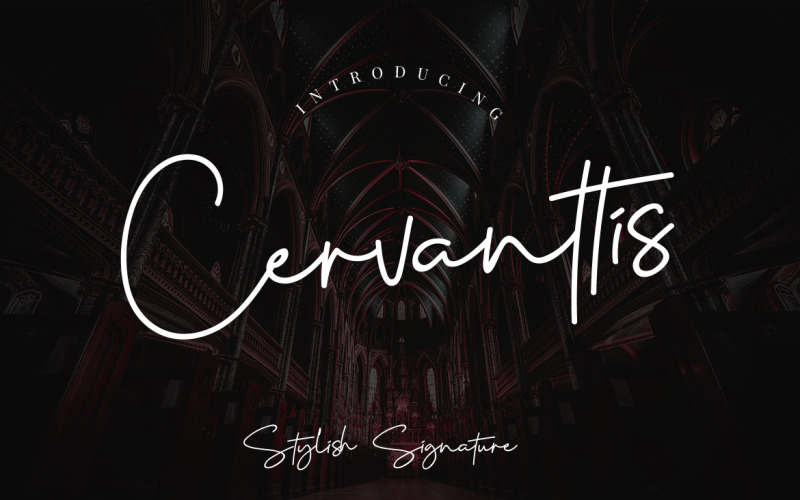 Carattere corsivo firma Cervanttis