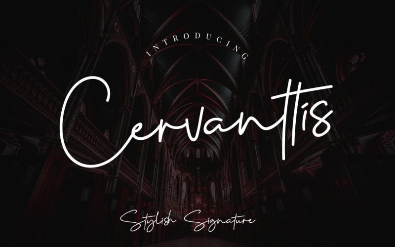 Cervanttis handtekening cursief lettertype