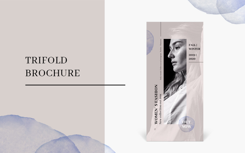 Download Фирменный стиль "Fashion Trifold Brochure - Corporate Identity Template" / Fashion Trifold Brochure - Corporate Identity Template - Фирменный стиль на тему графика flyer trifold brochure template watercolor watercolour fashion lifestyle multiputpose clean simple modern minimalist minimalism creative us a4 publication product