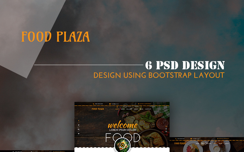 foodPlaza - Modelo PSD de restaurante multiuso